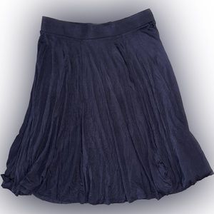 H&M Navy Blue Flowy Midi Skirt size L
